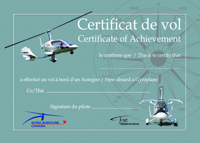 Autogyro flight certificate